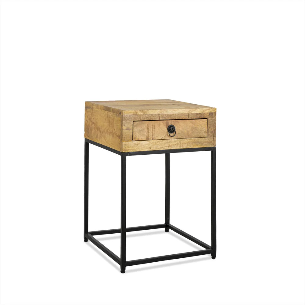 Nachtkastje met Metaal Frame Mango