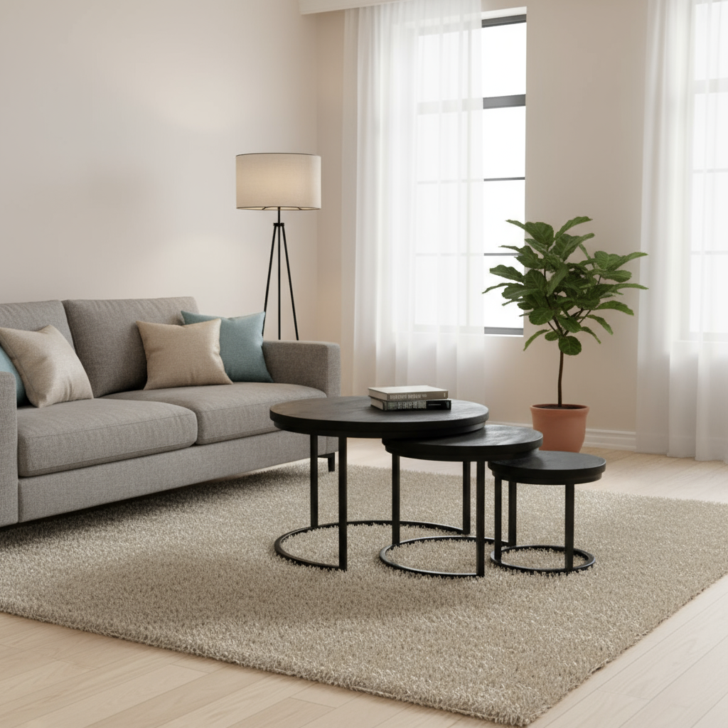 Salontafelset 3-delig Quin Zwart