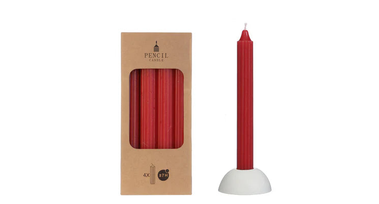 Potlood kaarsen set van 4 - rood