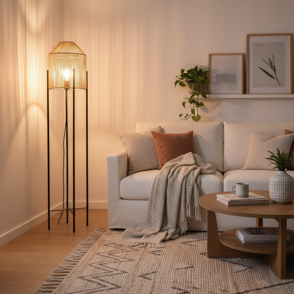 Vloerlamp Ibiza naturel